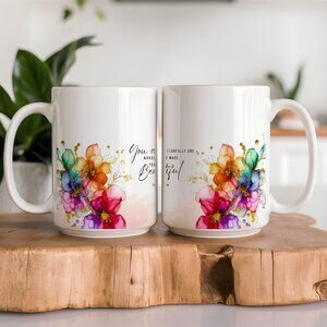 Psalms Beautiful Floral Religious Gift, Latte Mug With Latte Spoon Set